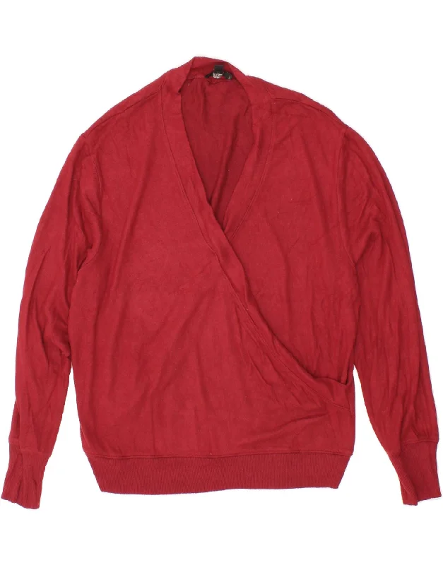 New Markdowns J. CREW Womens V-Neck Jumper Sweater UK 16 Large Red Viscose