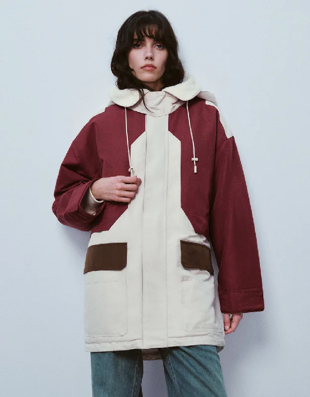Price Buster Colorblocks Hooded Padded Coat