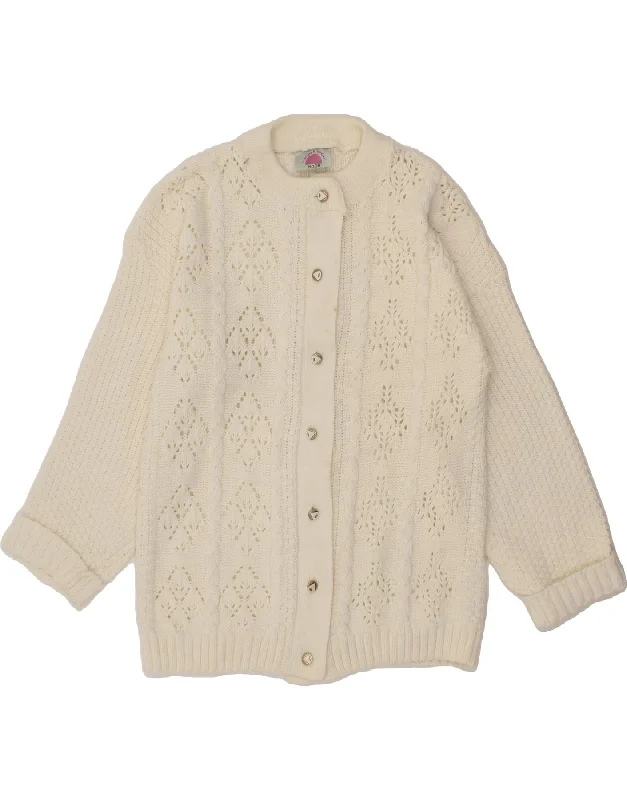 New Deals VINTAGE Womens Cardigan Sweater UK 16 Large White