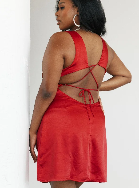 Huge Savings Cobie Mini Dress Red Curve