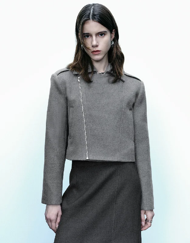 Major Savings Zipper Side Notch Lapel Jacket