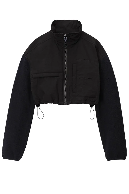 Overstock Sale Alexander Wang Cropped Fleece Jacket - Black