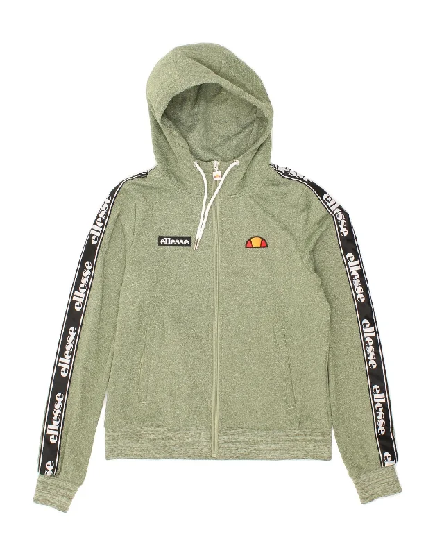 Inventory Reduction ELLESSE Womens Graphic Zip Hoodie Sweater UK 10 Small Green Polyester Inventory Reduction ELLESSE Womens Graphic Zip Hoodie Sweater UK 10 Small Green Polyester