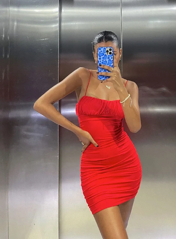Discount Mania Penney Mini Dress Red