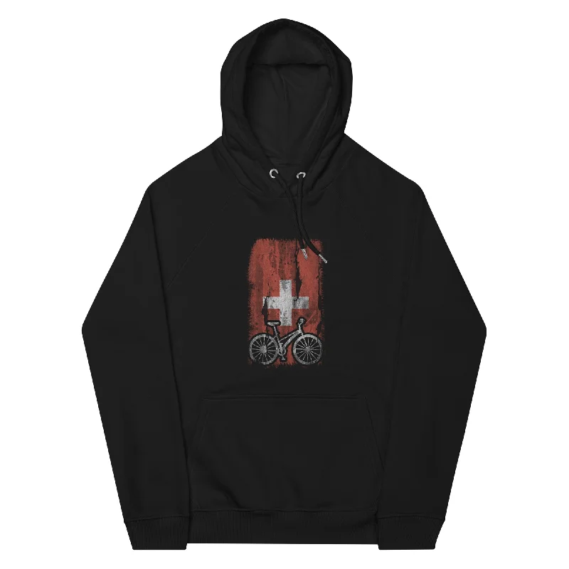 Deep Discounts Schweizer Flagge und Radfahren - Unisex Premium Organic Hoodie