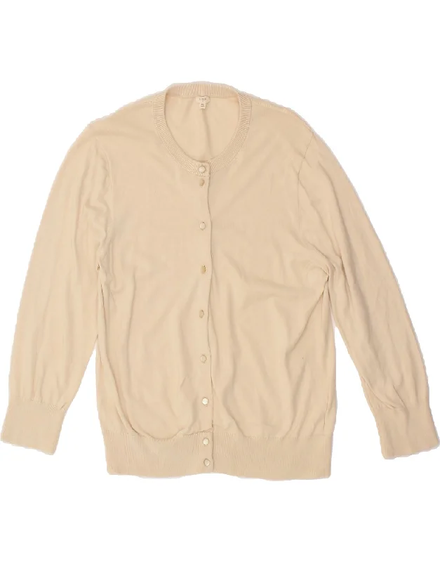 Weekend Deal J. CREW Womens Cardigan Sweater UK 18 XL Beige Cotton