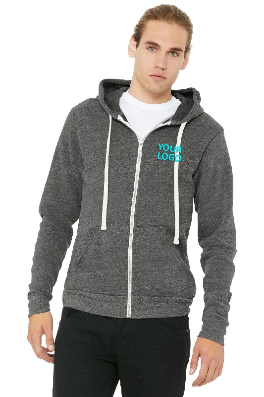 Great Bargains Bella Canvas Unisex Triblend Sponge Fleece Full-Zip Hoodie, Grey