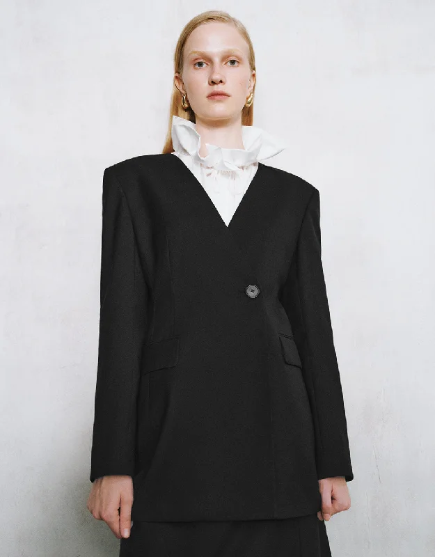 Exclusive Savings Surplice Front Tailored Blazer