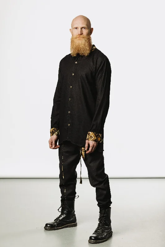 Super Sale QI SHIRT - Asymmetric Slim Fit Button Up Shirt with Bali Batik