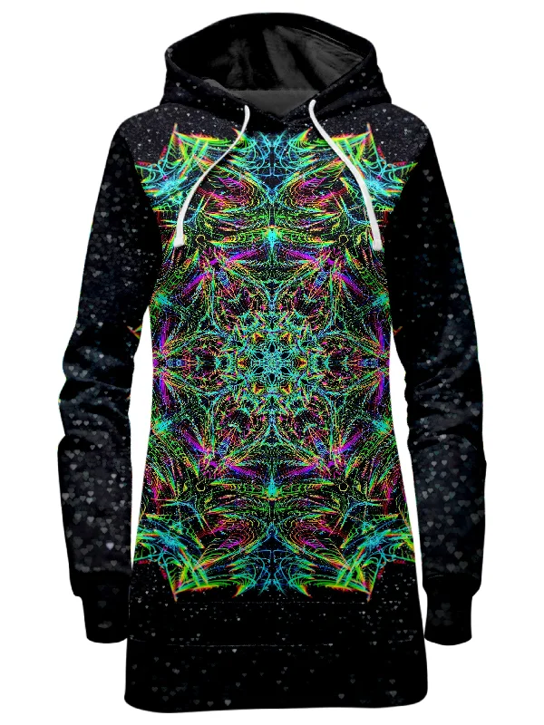 Exclusive Preview Green Warp Hoodie Dress