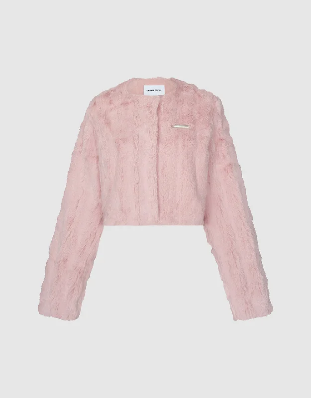 Buy More, Save More Furry Crew Neck Straight Coat