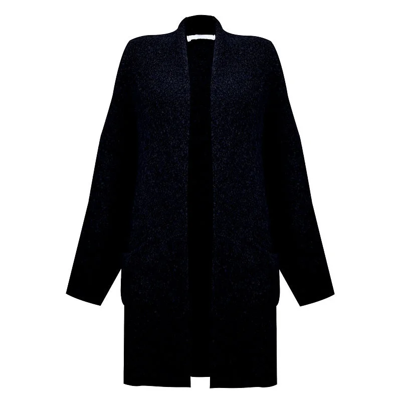 Price Blitz Veritie Boucle Cardigan in Dark Navy