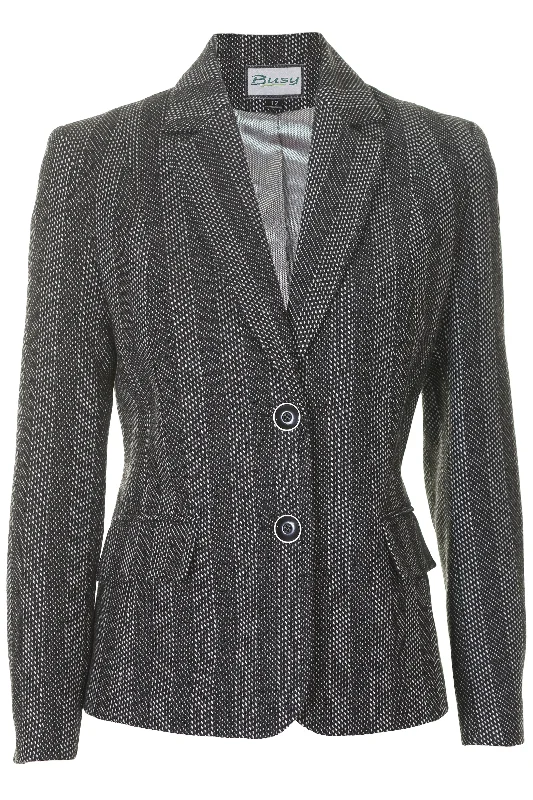 Customer Appreciation Sale Busy Clothing Women Black and White Wool Blend Jacket