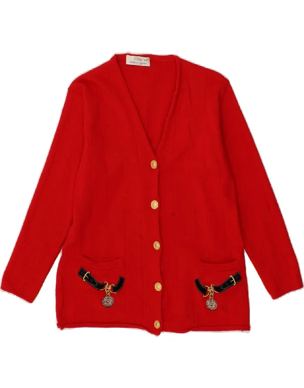 Limited Time Discount ST. BERNARD Womens Graphic Cardigan Sweater UK 10/12 Medium Red Wool Limited Time Discount ST. BERNARD Womens Graphic Cardigan Sweater UK 10/12 Medium Red Wool