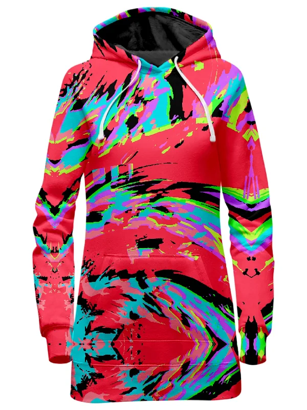 Bonus Savings Tropical Coral Glitch Hoodie Dress