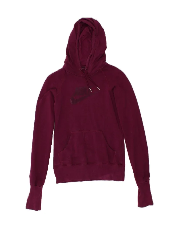 Don't Miss NIKE Womens Graphic Hoodie Jumper UK 8/10 Small Purple