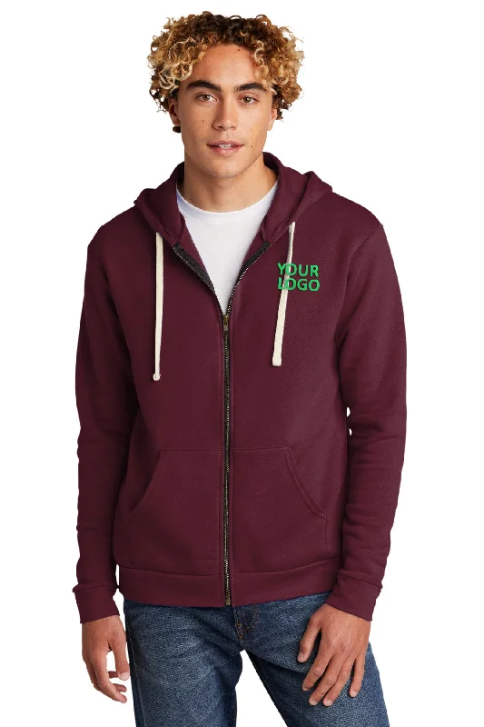 Crazy Deals Next Level Unisex Beach Fleece Custom Zip Hoodies, Maroon
