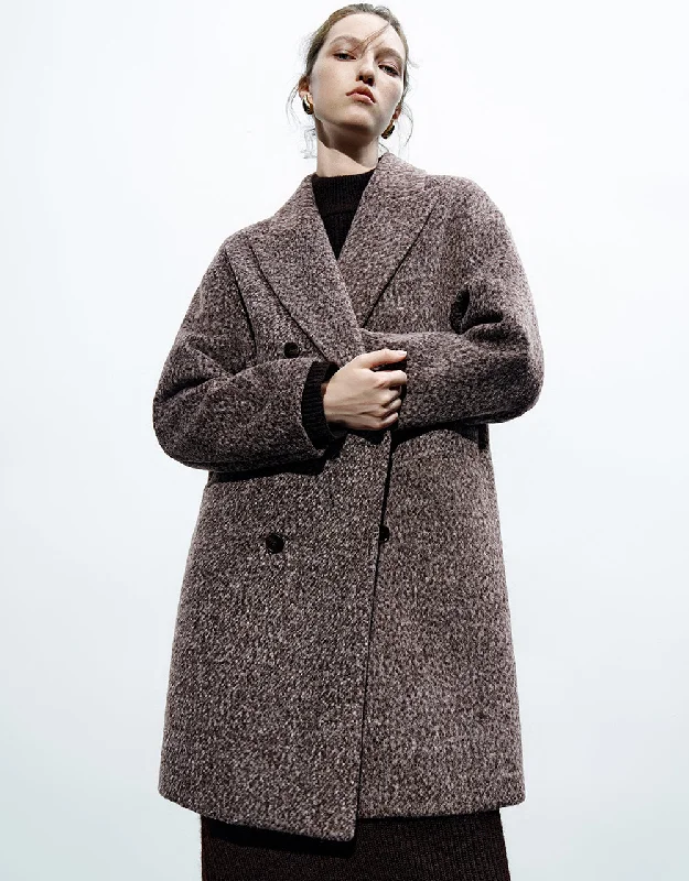 Stock Clearance Double Breasted Longline Straight Coat