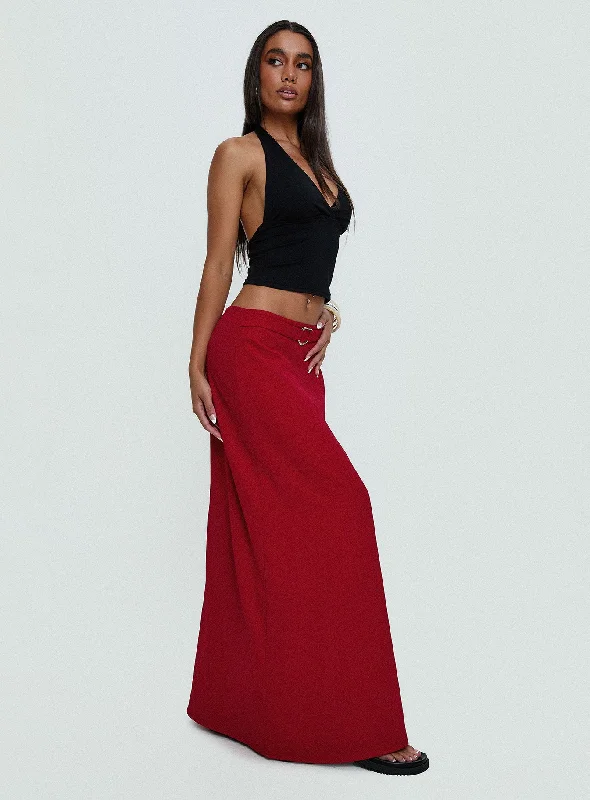 Savings Bonanza Devoted Maxi Skirt Red