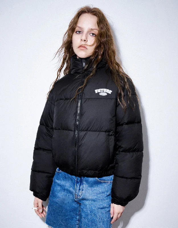 New Deals Zipper Front Stand Collar Padded Coat