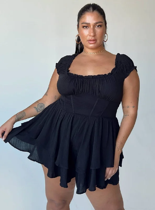 Deal Explosion Tahiti Romper Black Curve