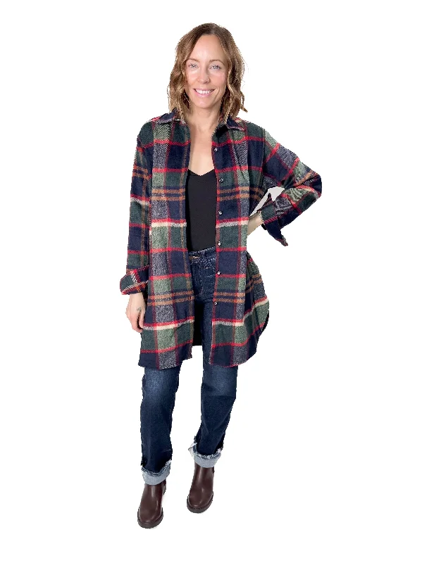 Price Cut Renfrew Plaid Shacket- GREEN/NAVY