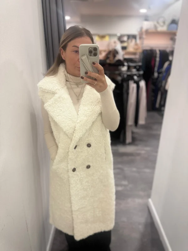 Act Now FREDA A052 reversible Faux fur shearling ECRU
