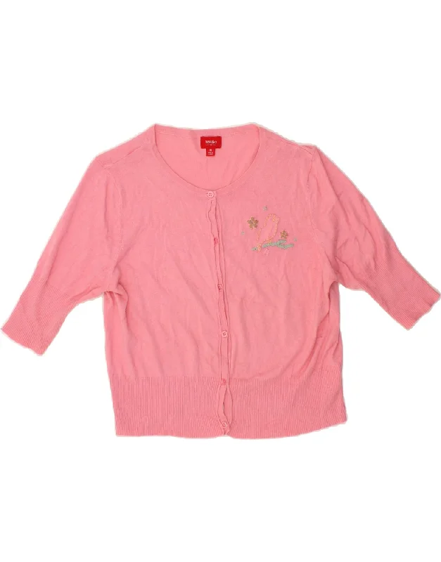 Savings Galore MOSSIMO Womens Crop Cardigan Sweater UK 18 XL Pink Floral Bird