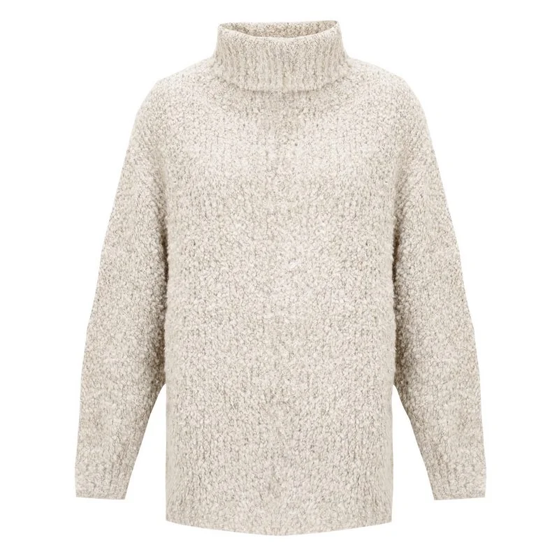 Deal Zone Vinny Boucle Polo Neck in Ivory