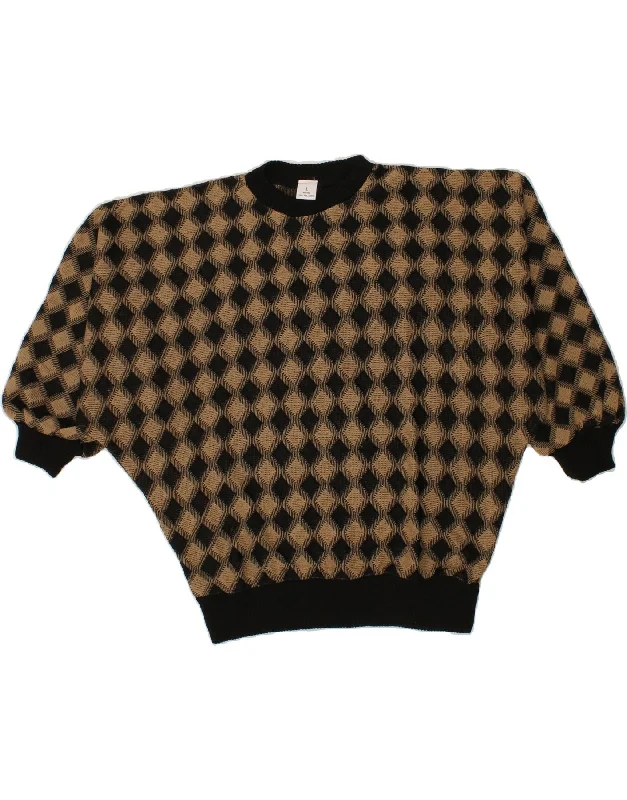 Fantastic Offers VINTAGE Womens Batwing Crew Neck Jumper Sweater UK 16 Large Brown