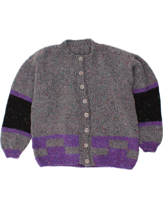 Unbeatable Prices VINTAGE Womens Cardigan Sweater UK 18 XL Grey Colourblock