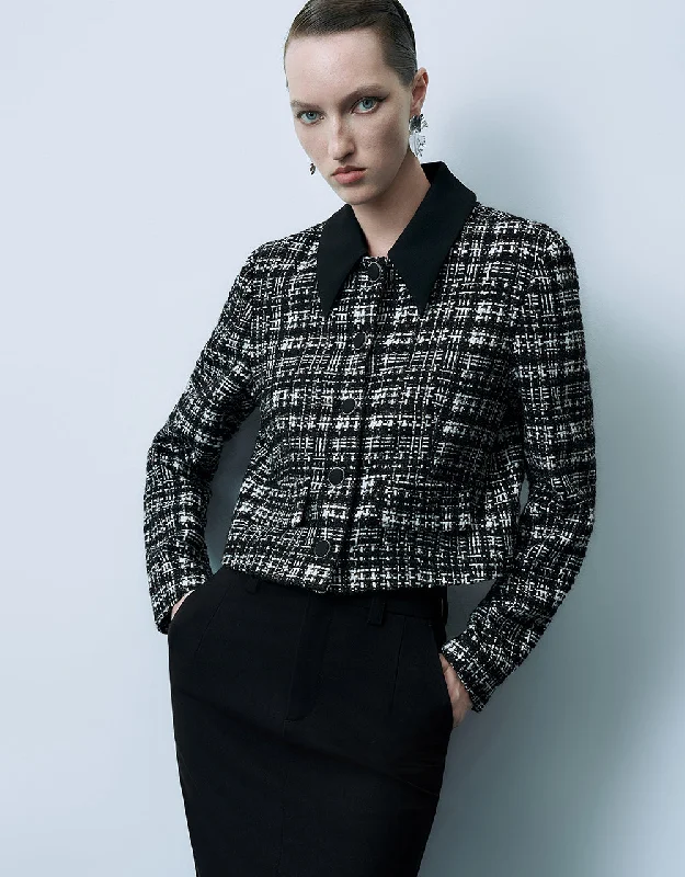Deal Dash Button Up Tweed Jacket