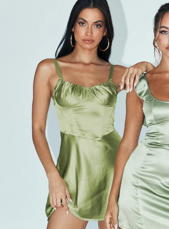 Markdowns Stanton Corset Mini Dress Sage