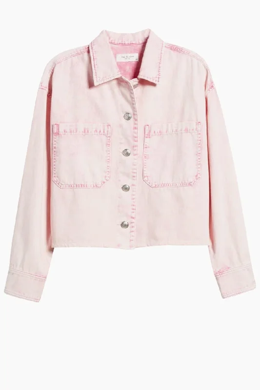 TIME-Limited Offer Rag & Bone Jaiden Denim Shirt Jacket - Pink Acid