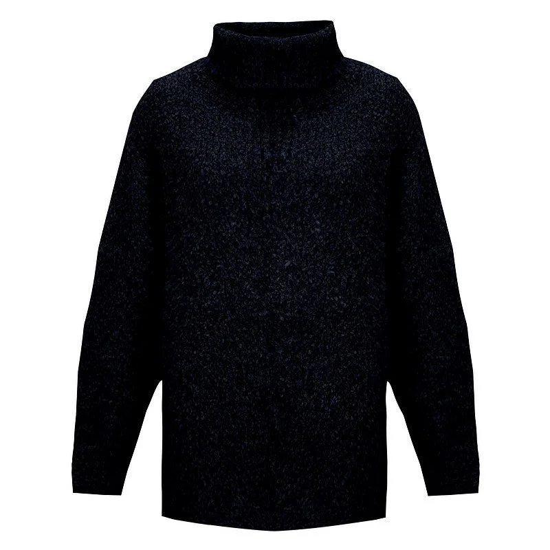 Closeout Sale Vinny Boucle Polo Neck in Dark Navy