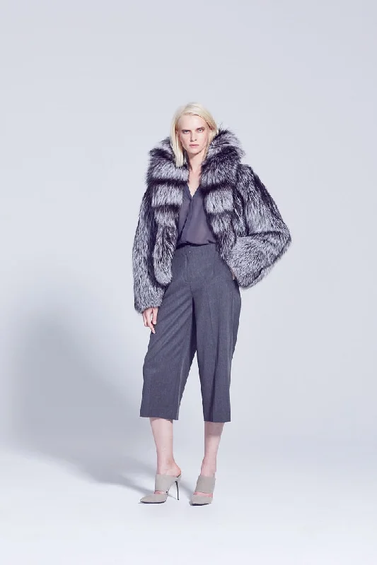 Daily Deals Anya Silver Fox Fur Jacket