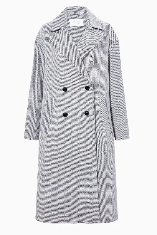 Special Promotion Proenza Schouler White Label Ronan Coat - White/ Grey