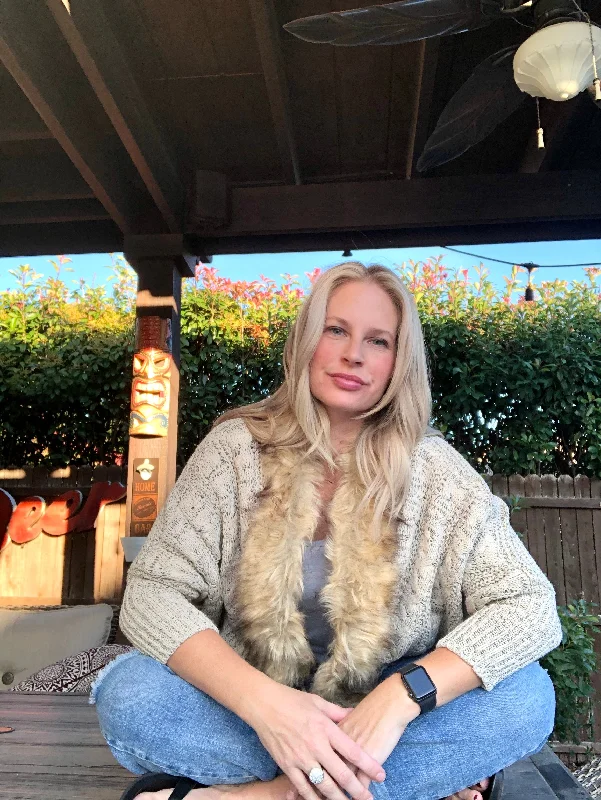 Online Only Faux Fur Emily Cardigan (Small/Medium)