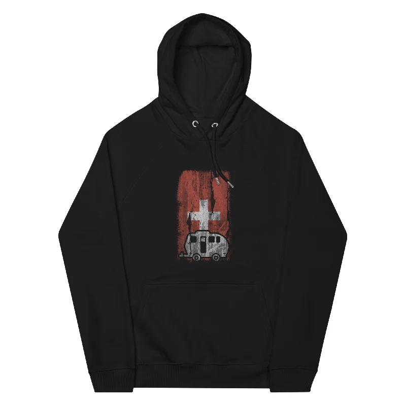 Major Savings Schweizer Flagge 2 und Camping - Unisex Premium Organic Hoodie