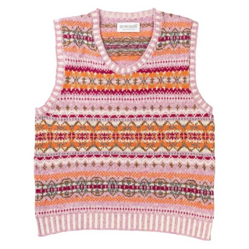 Time-Limited Offer Eribe Westray Fairisle Vest in Orange Burst V2427