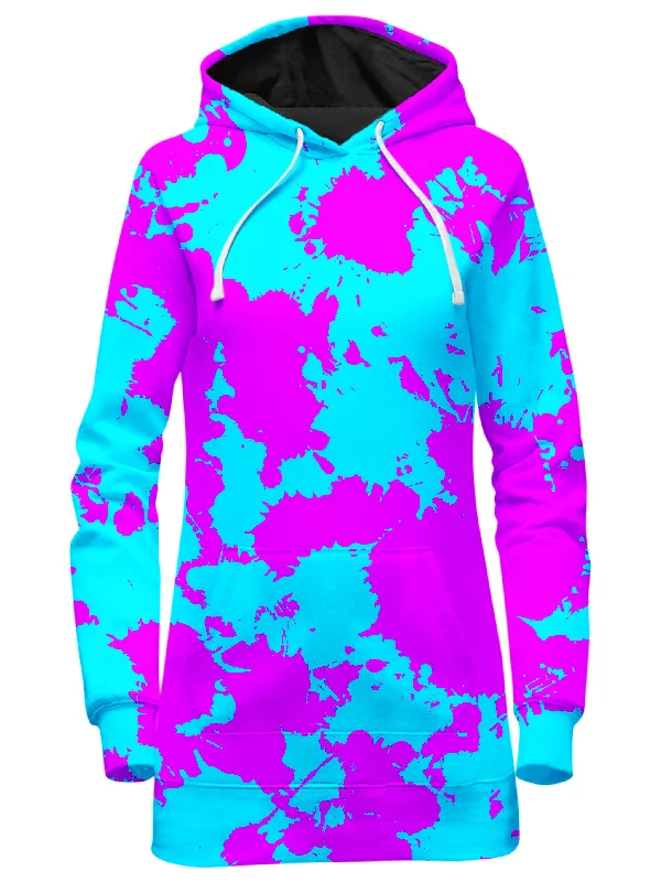 Deal of the Day Blue and Purple Paint Splatter Hoodie Dress
