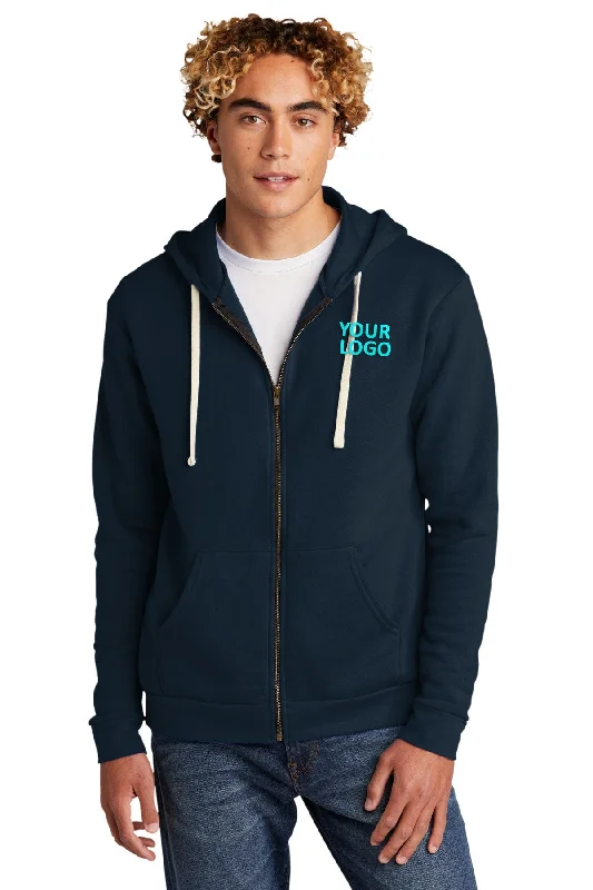 Discount Deals Next Level Unisex Beach Fleece Custom Zip Hoodies, Midnight Navy