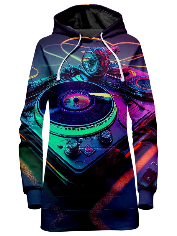 Big Discounts Neon Turntables Hoodie Dress