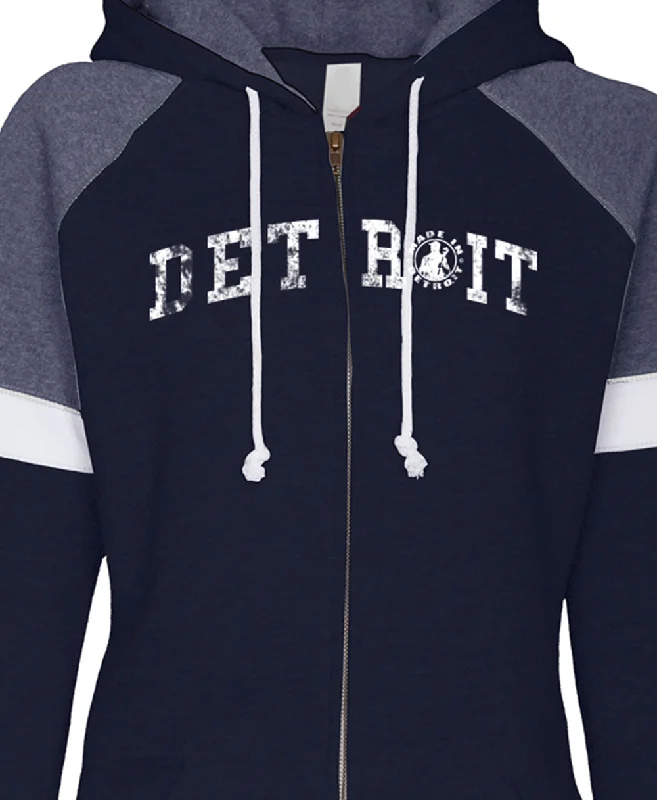 Major Savings Ladies Navy/White Full  Zip Hoodie