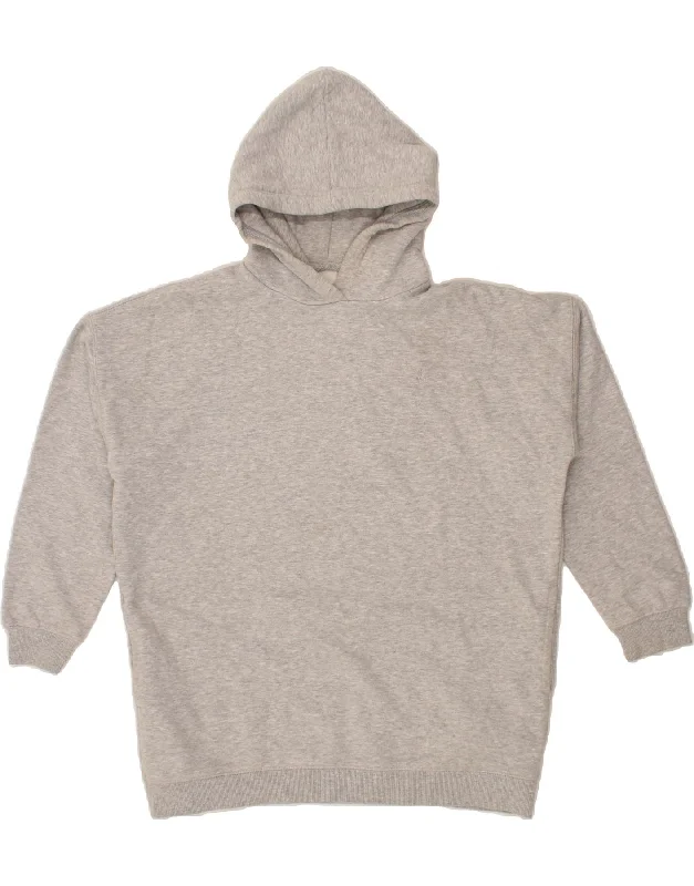 Super Sale JACK WILLS Womens Longline Hoodie Jumper UK 10 Small Grey Flecked