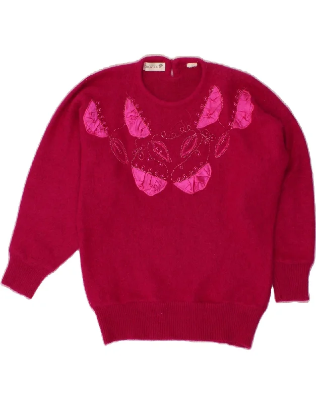 The Best Prices VINTAGE Womens Crew Neck Jumper Sweater UK 16 Large Pink