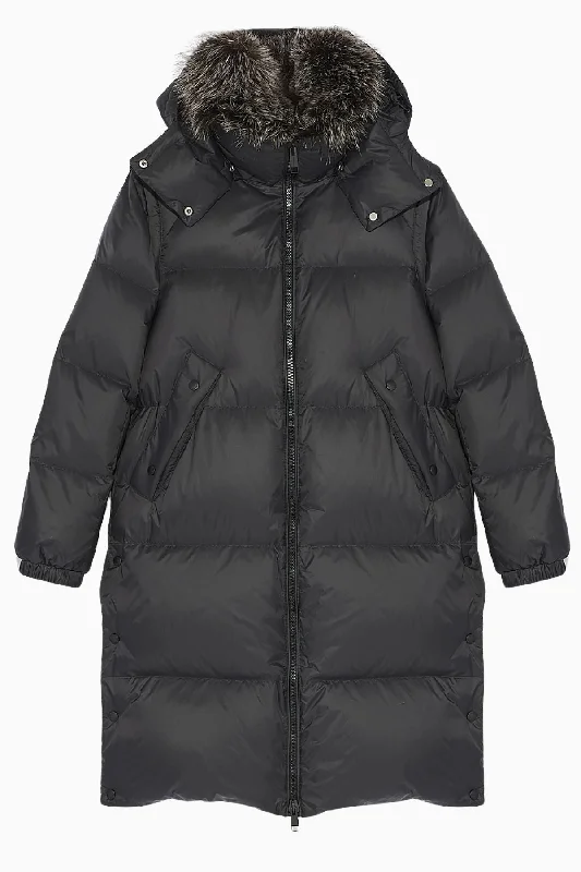 Massive Deals Yves Salomon Convertible Puffer Jacket - Black