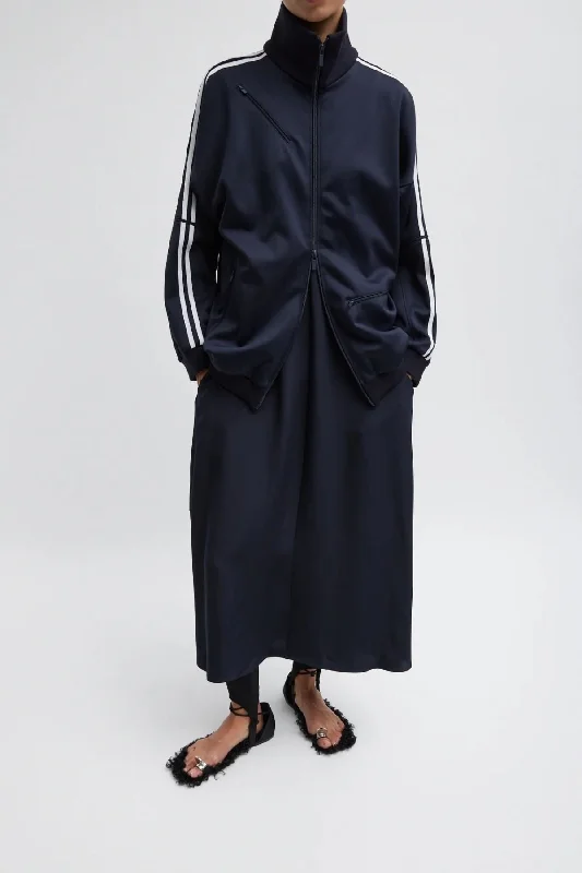 New Markdowns Tibi Active Knit Zipper Detailed Track Jacket - Navy