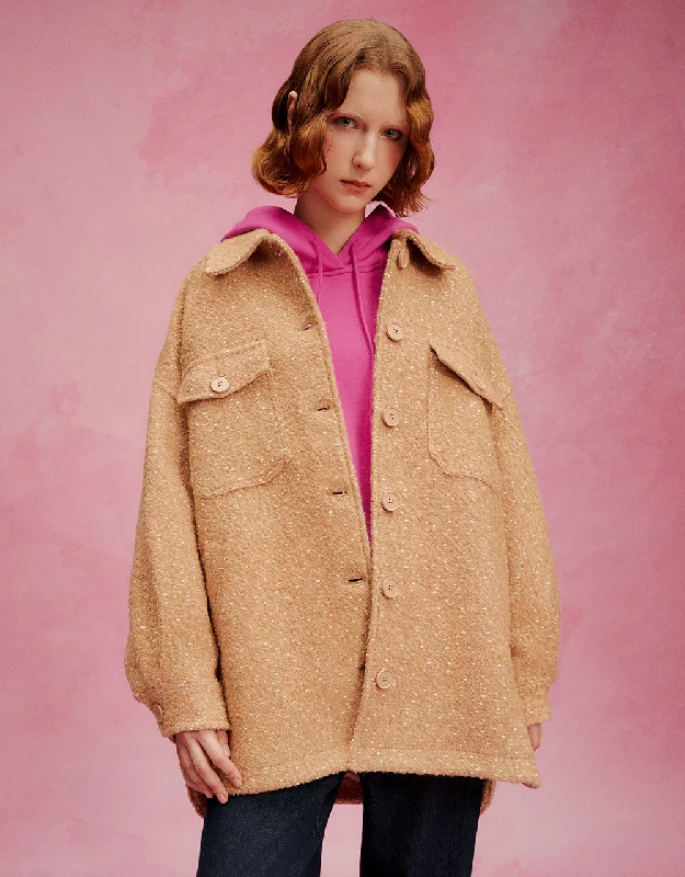 Savings Galore Longline Woolen Coat With Flip Pockets