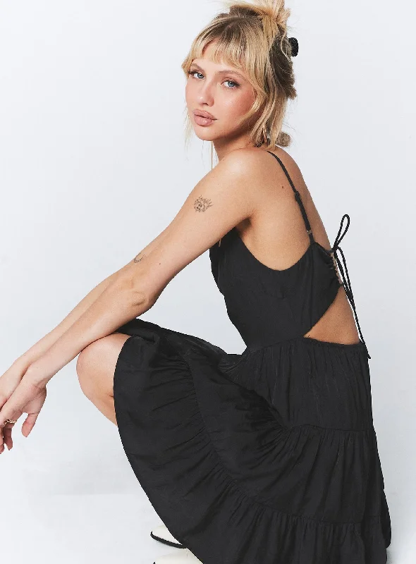 Members Only Summer Break Mini Dress Black